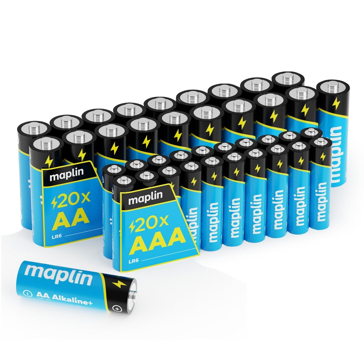 20x AA LR6 / 20x AAA LR03 7 Years Shelf Life 1.5V High Performance Alkaline Batteries