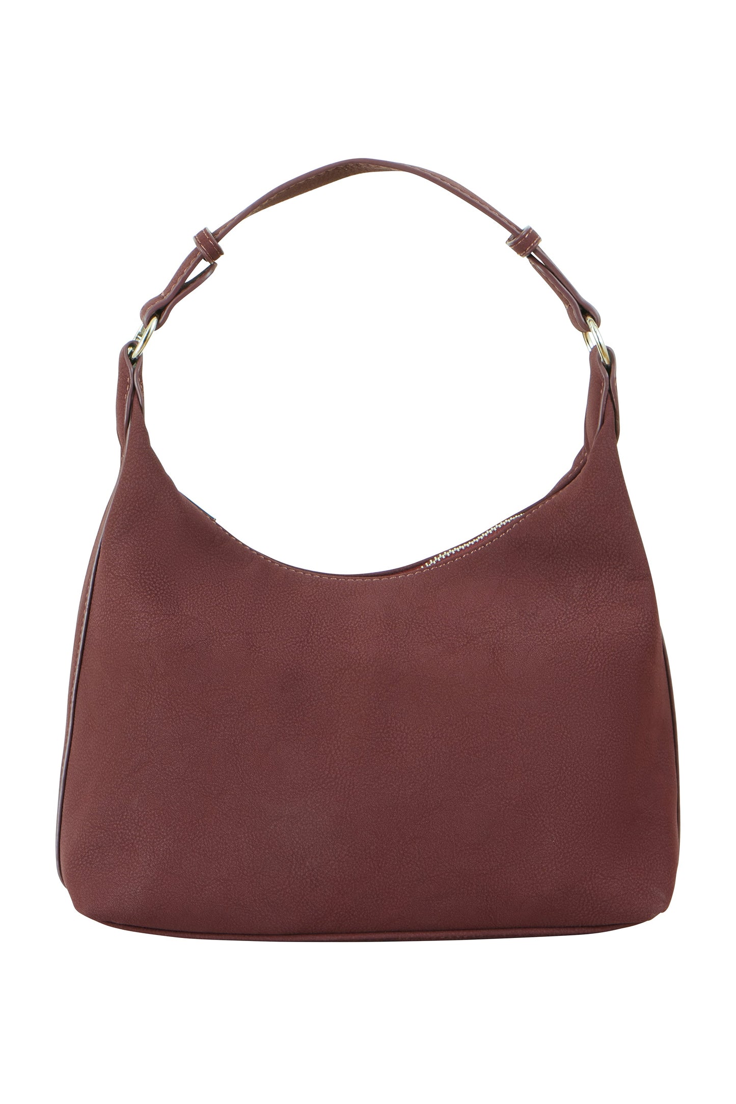 Burgundy Shoulder Bag With Buckle Strap