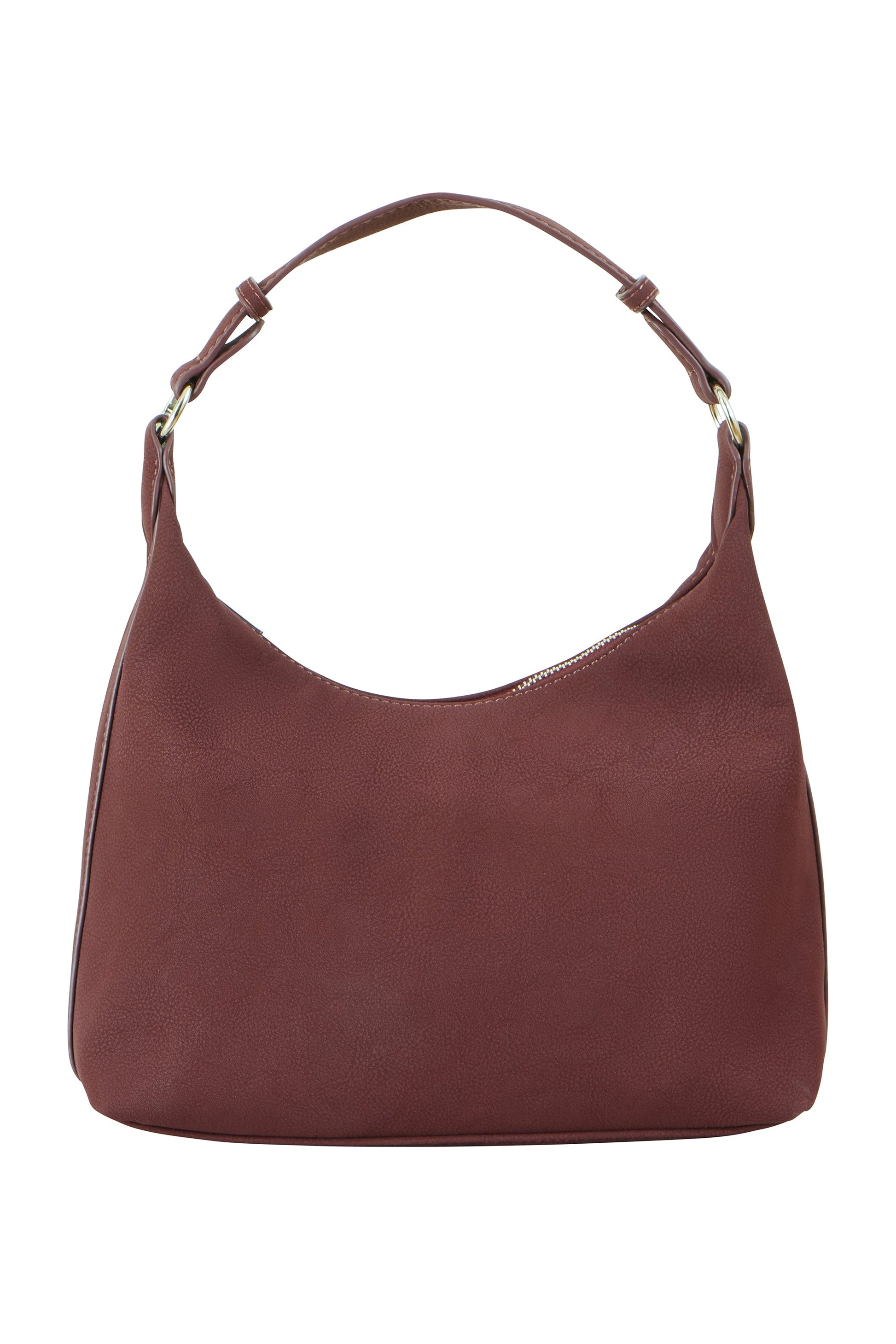 Burgundy Shoulder Bag With Buckle Strap