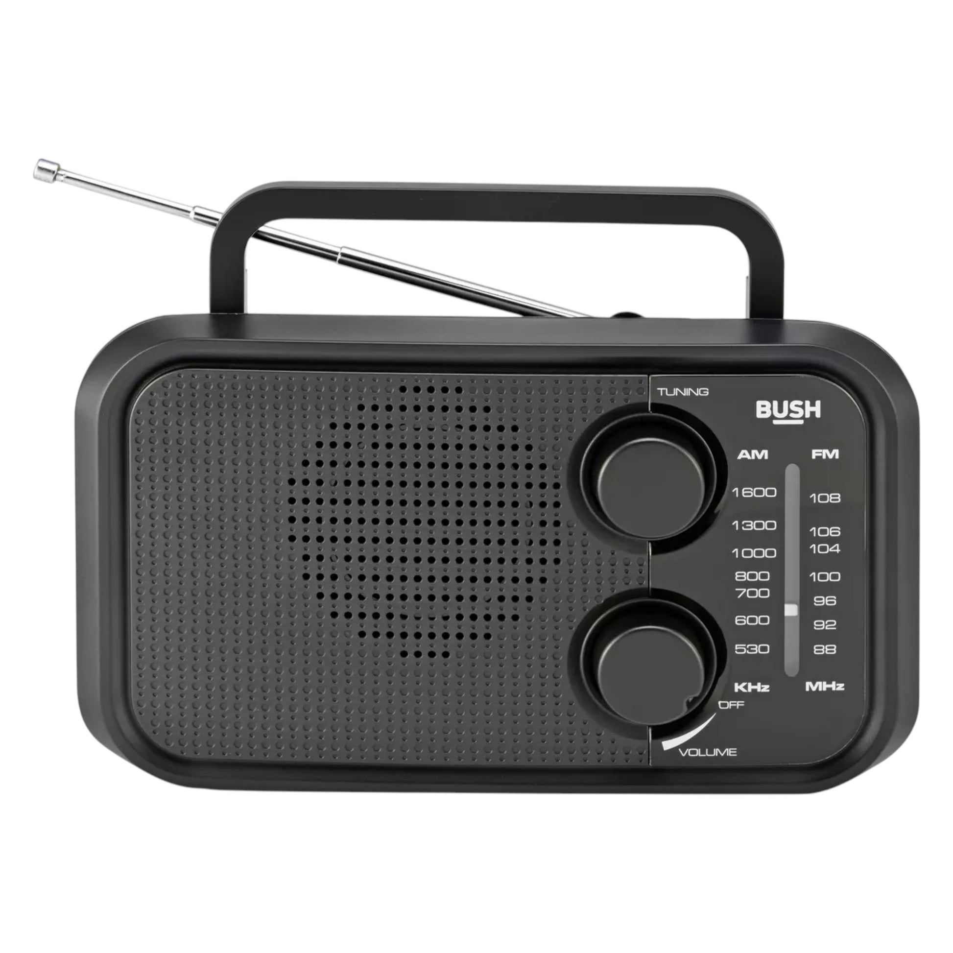 Bush FM/AM portable radio with clear sound & easy tuning. Compact, lightweight & perfect for home or travel. Shop now at New, Used and More!