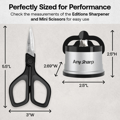 Mini Scissors and Classic Knife Sharpener Bundle