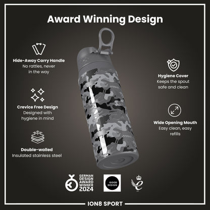 MotoGP Insulated Steel Water Bottle, MotoGP Camouflage, 750ml (24oz)