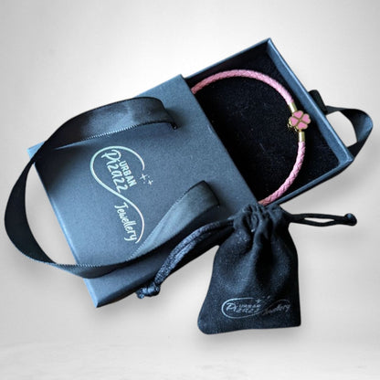 Baby Pink Clover Leaf Charm Bracelet