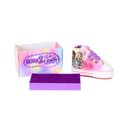 Barbie sneaker with matching box on a white background