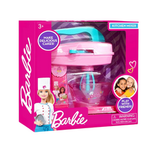Barbie kitchen mixer toy set packaging on a white background