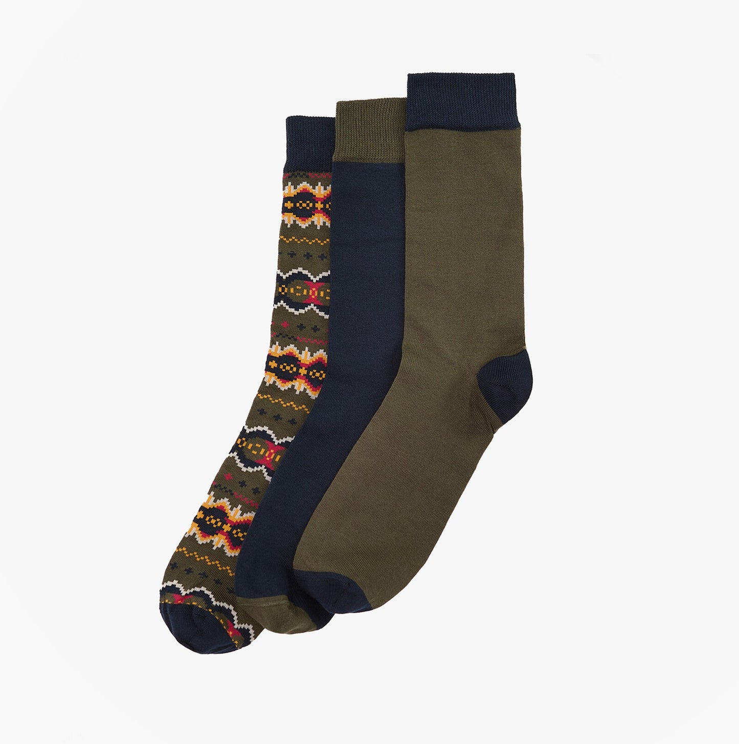 Barbour Case Fair Isle Socks - Mens 3 Pack Gift Box Classic Tartan