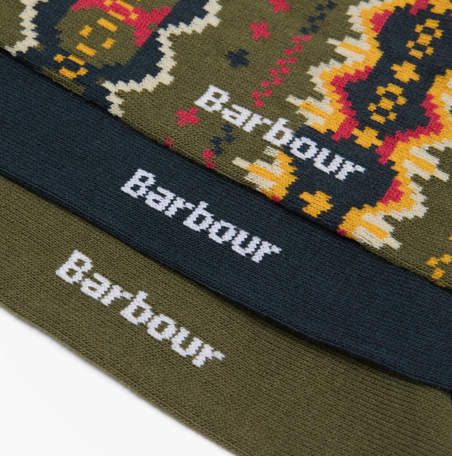 Barbour Case Fair Isle Socks - Mens 3 Pack Gift Box Classic Tartan