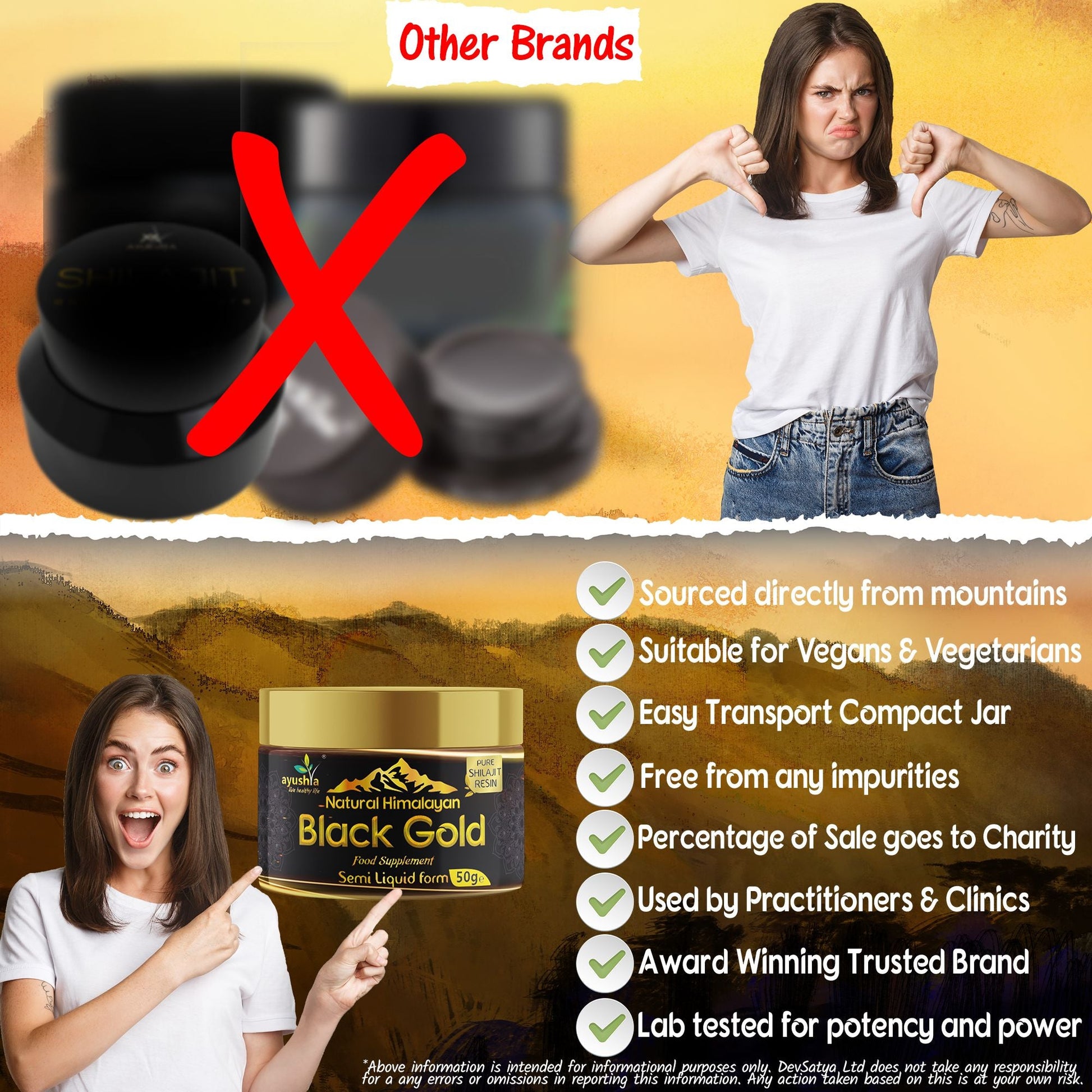 Black Gold Pure Himalayan Shilajit Resin, Natural Source of Fulvic Acid - 50 grm