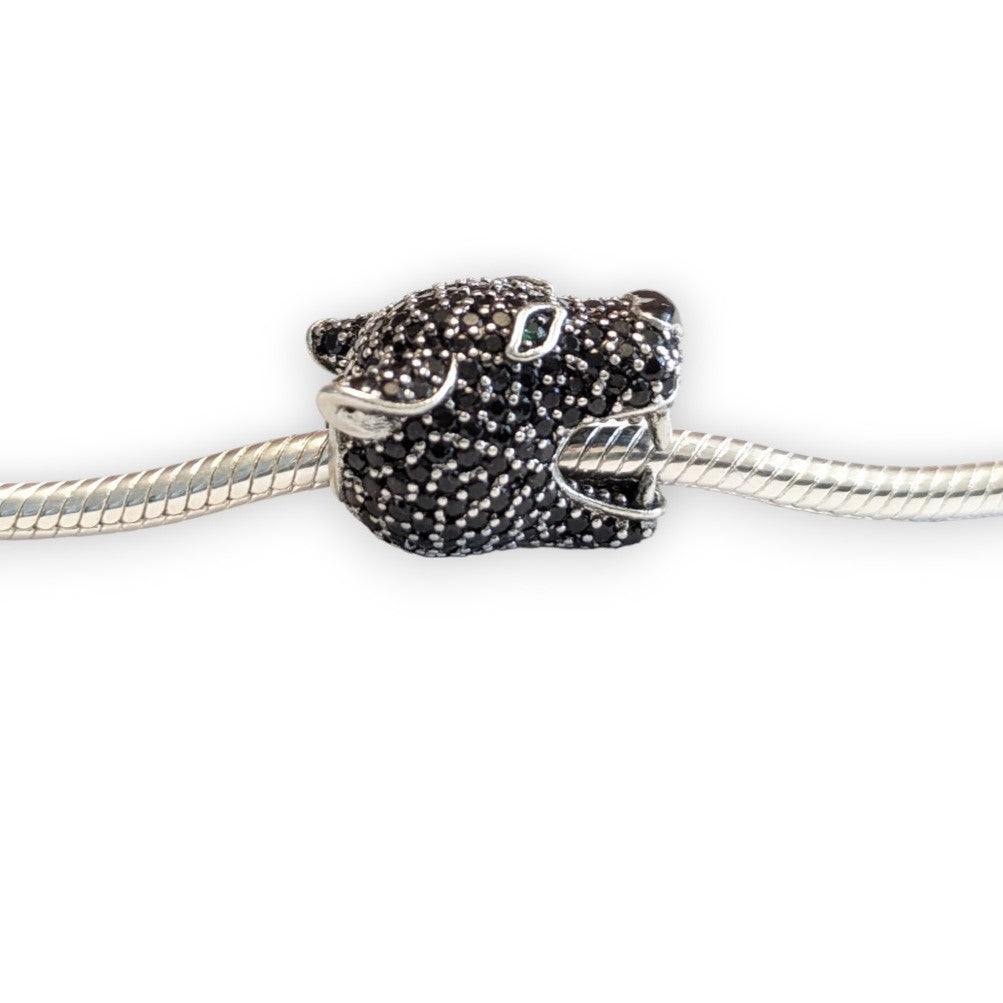Black Panther CZ Bead Charm