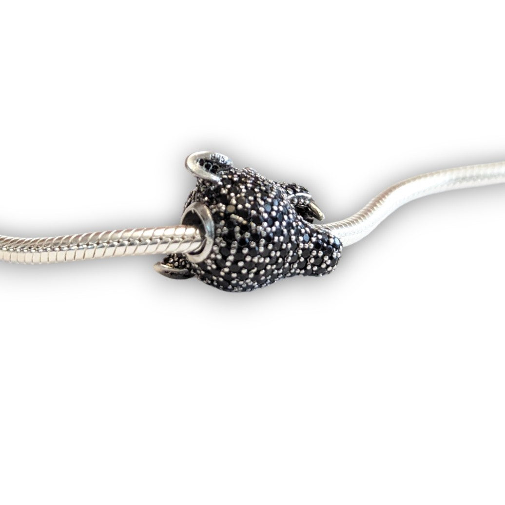 Black Panther CZ Bead Charm