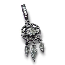 Black Skull Dream Catcher Charm