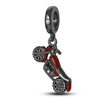 Black and Red Motorbike Charm