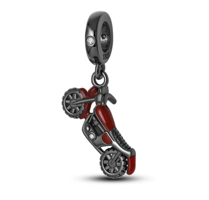 Black and Red Motorbike Charm