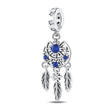 Blue Sun and Moon Dream Catcher Charm