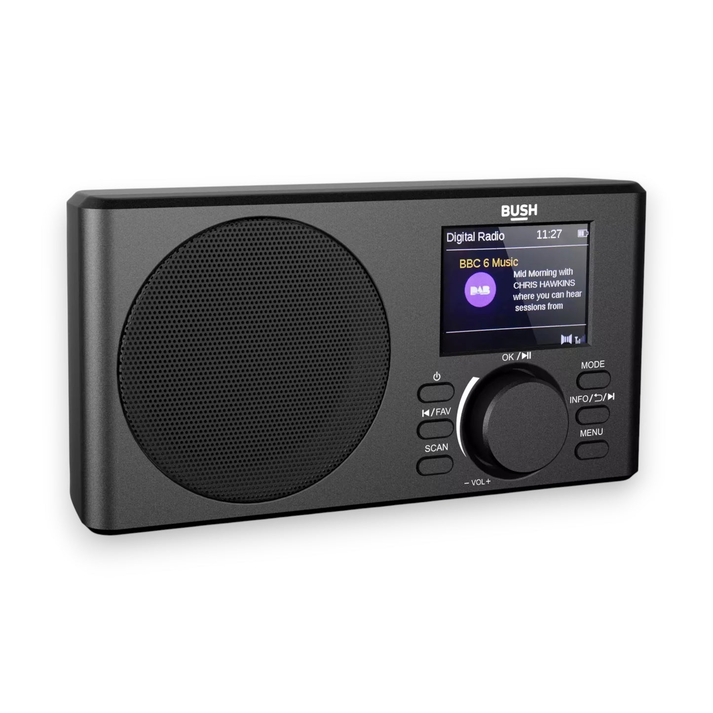 Bush Hampton DAB+ Portable Radio in black. Clear digital sound, compact design & battery or mains power. Perfect for home or travel. Shop New, Used and More!