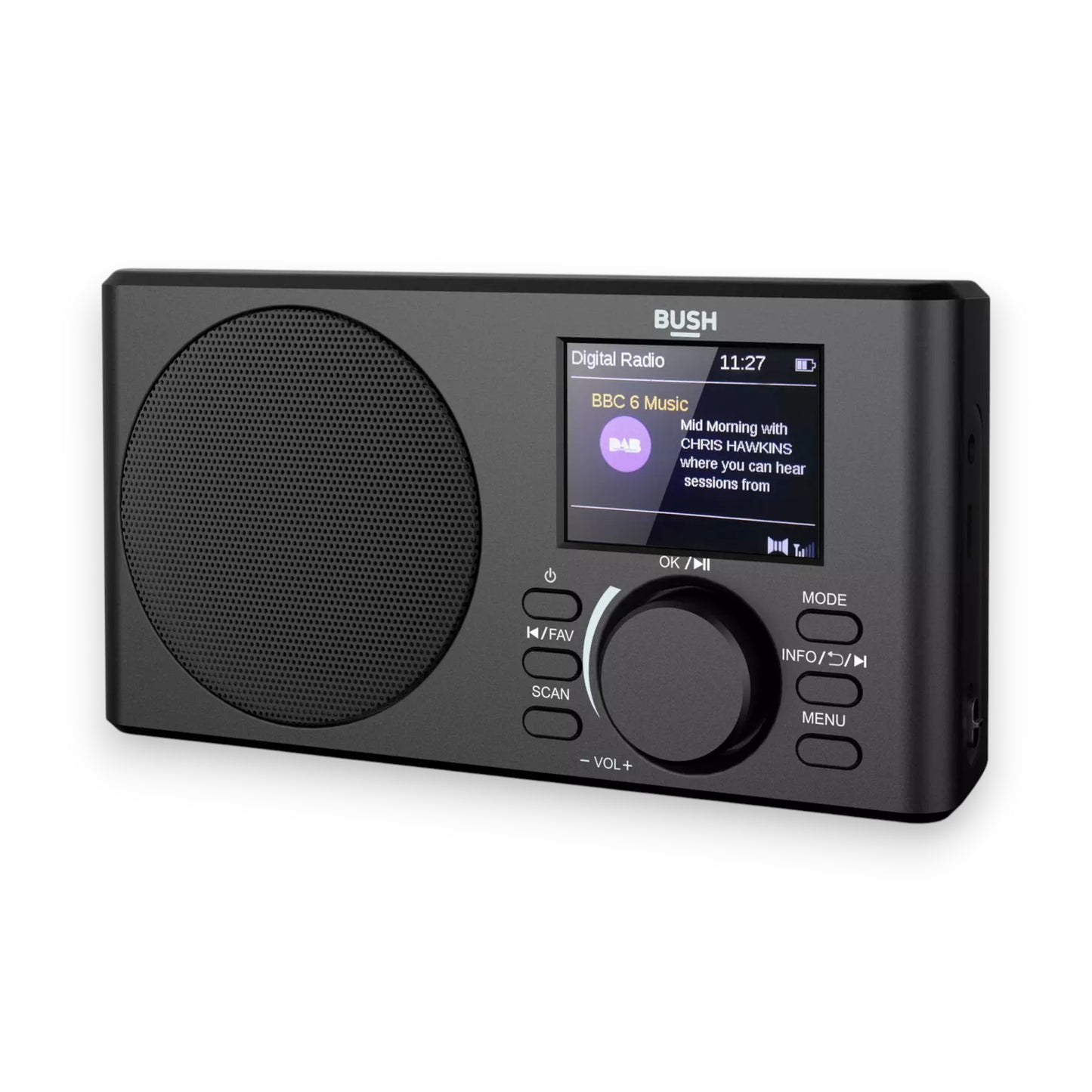 Bush Hampton DAB+ Portable Radio in black. Clear digital sound, compact design & battery or mains power. Perfect for home or travel. Shop New, Used and More!