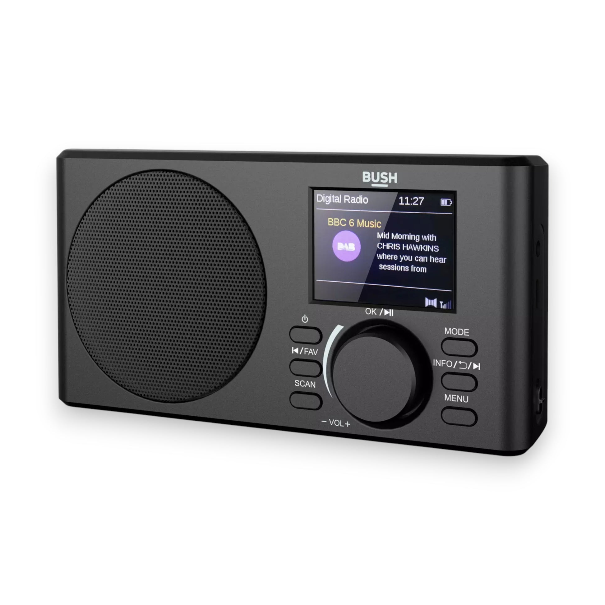 Bush Hampton DAB+ Portable Radio in black. Clear digital sound, compact design & battery or mains power. Perfect for home or travel. Shop New, Used and More!