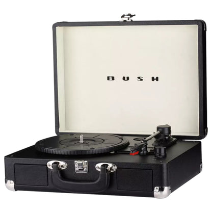Bush Classic Turntable in black. 3-speed record player with built-in speakers & vintage design. Shop now at New, Used and More!