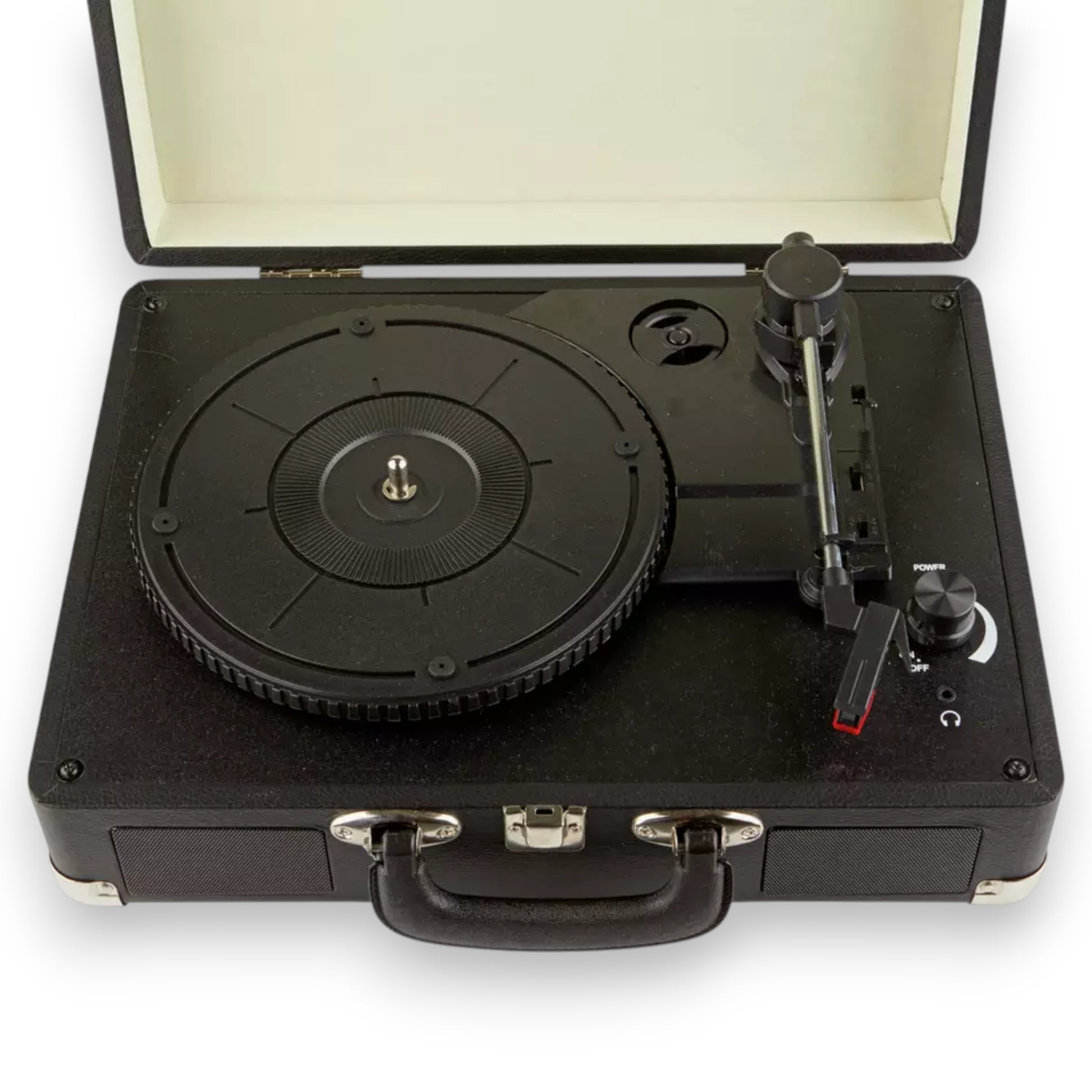 Bush Classic Turntable in black. 3-speed record player with built-in speakers & vintage design. Shop now at New, Used and More!
