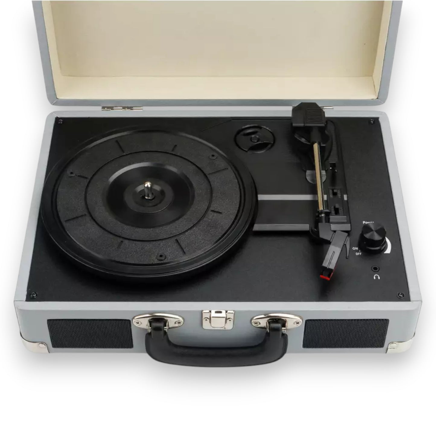 Bush Classic Turntable in grey/silver. 3-speed record player with built-in speakers & vintage design. Shop now at New, Used and More!