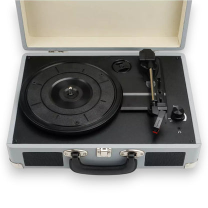 Bush Classic Turntable in grey/silver. 3-speed record player with built-in speakers & vintage design. Shop now at New, Used and More!