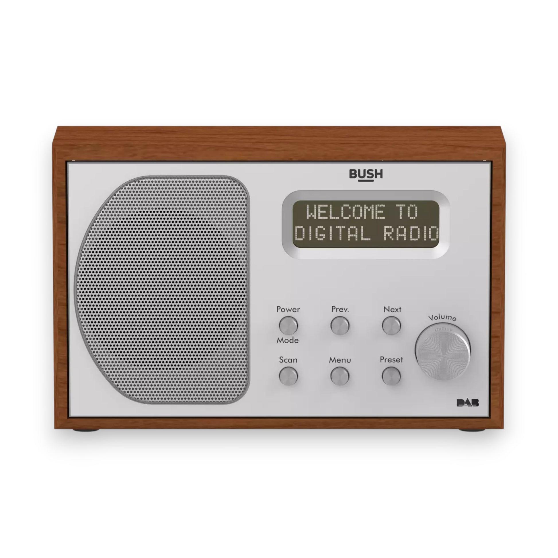 Bush DAB Radio in brown wood. Clear DAB/FM sound with classic wooden design. Stylish, compact & easy to use. Shop now at New, Used and More!