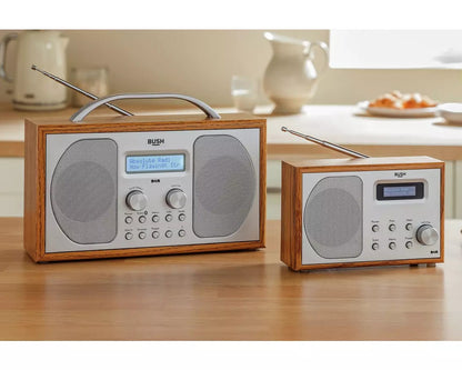Bush DAB Radio in brown wood. Clear DAB/FM sound with classic wooden design. Stylish, compact & easy to use. Shop now at New, Used and More!