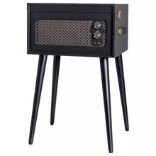 Bush wooden turntable with legs in sleek black. Retro design, quality vinyl playback & stylish home décor piece. Shop now at New, Used and More!