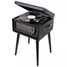 Bush wooden turntable with legs in sleek black. Retro design, quality vinyl playback & stylish home décor piece. Shop now at New, Used and More!
