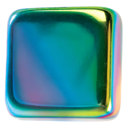 Multicolored square object with reflective surface
