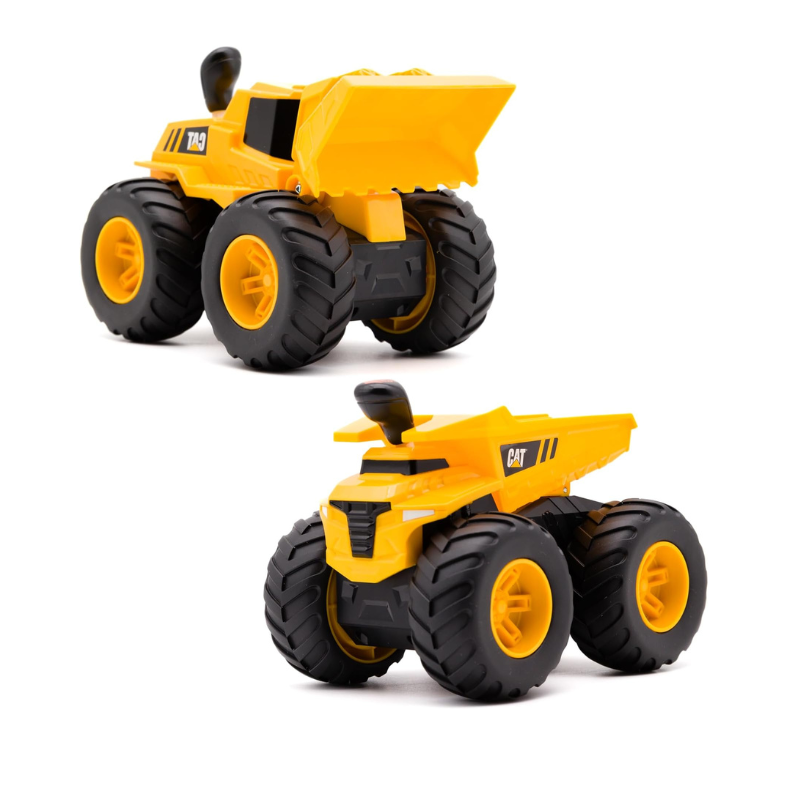 CAT 7" motorised Wheel Loader & Dump Truck with tough treads. Durable all-terrain construction toys for kids. Shop now at New, Used and More!