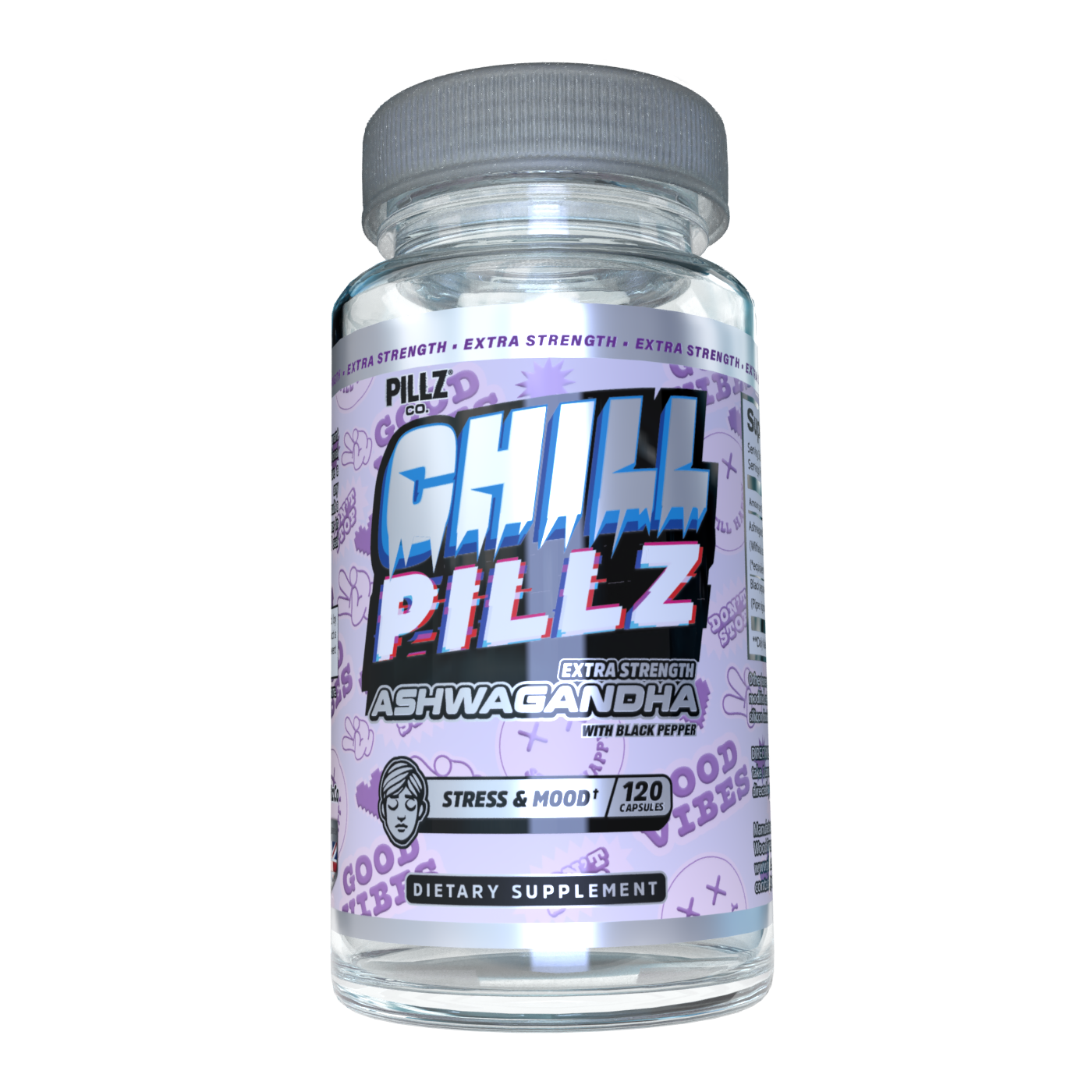 ChillPillz™ - Ashwagandha Extra Strength – 3000mg Root Extract with Black Pepper
