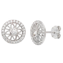 Circle Flower Stud Earrings