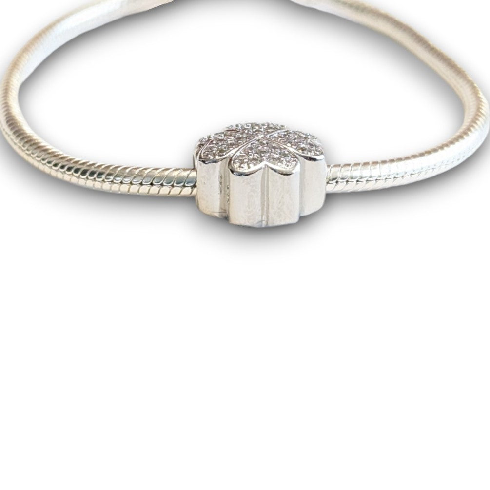 Clover Cubic Zirconia Bead Charm