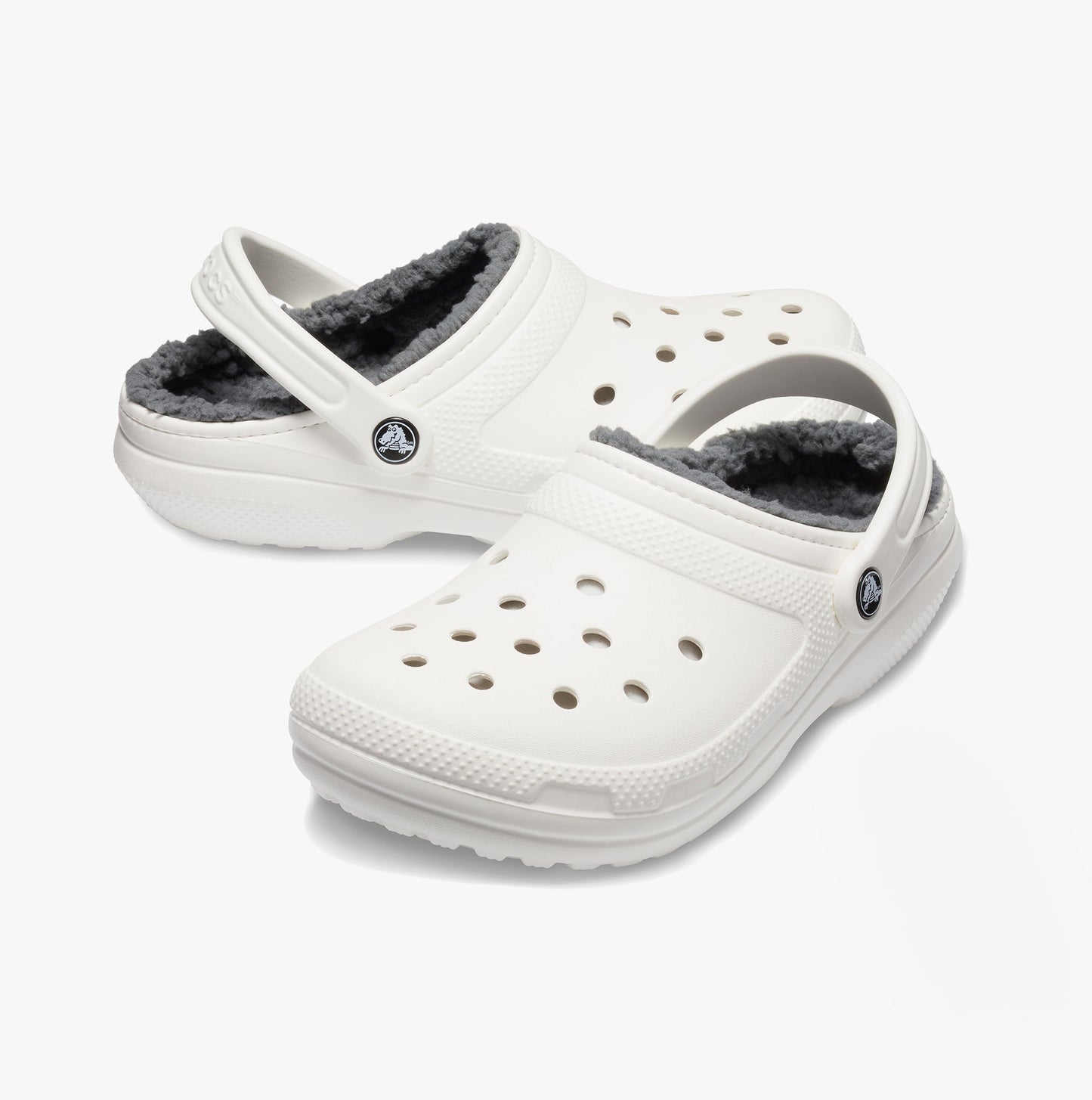 Crocs 203591-10M CLASSIC LINED Unisex Clogs White/Grey