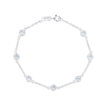 Cubic Zirconia Bezel Set Station Bracelet