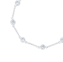 Cubic Zirconia Bezel Set Station Bracelet