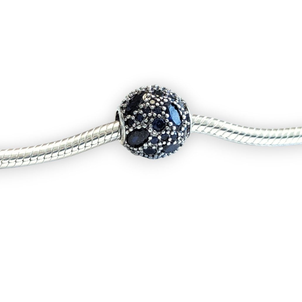 Deep Blue Cubic Zirconia Bead Charm