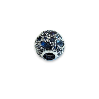 Deep Blue Cubic Zirconia Bead Charm