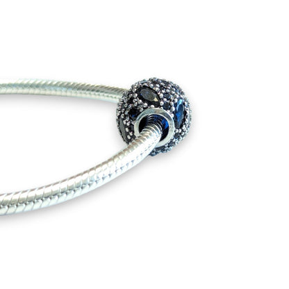 Deep Blue Cubic Zirconia Bead Charm