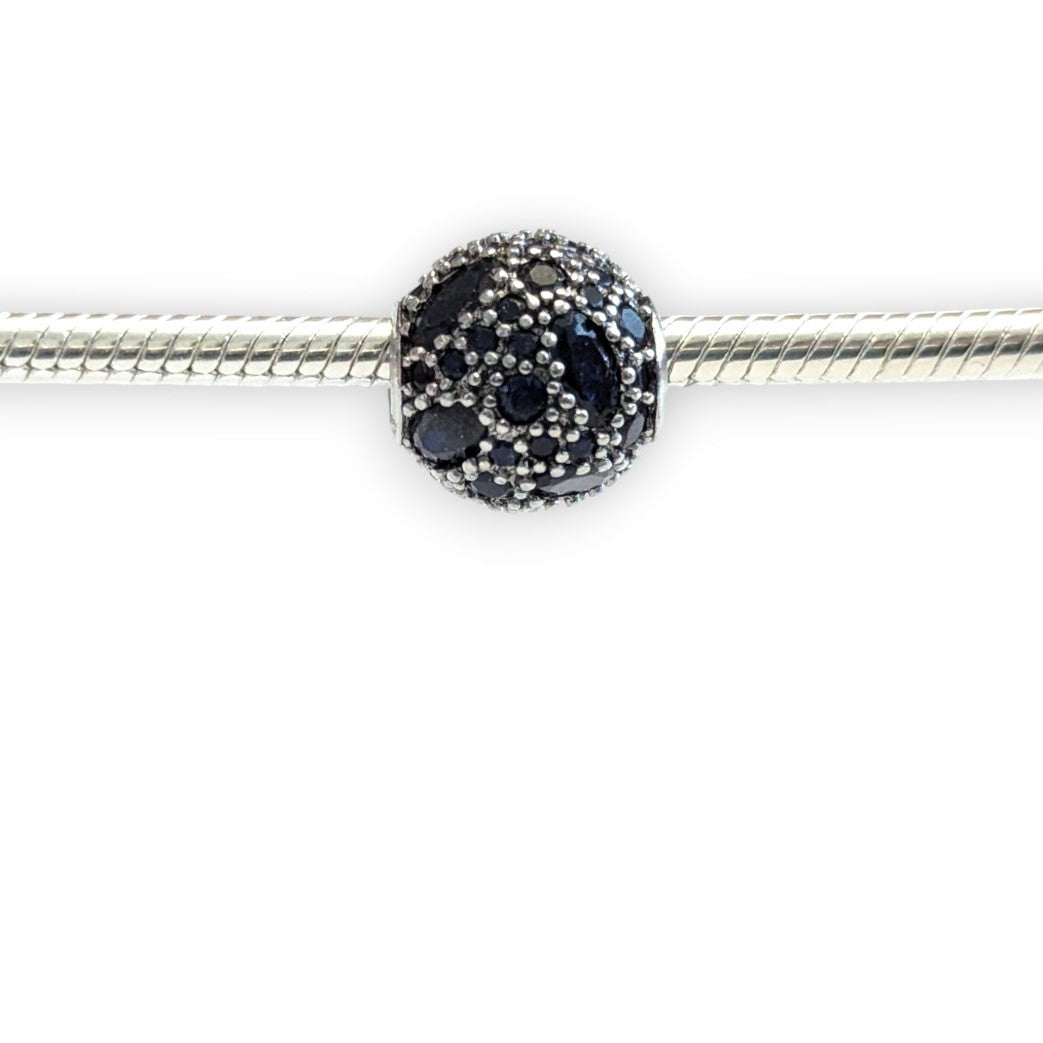 Deep Blue Cubic Zirconia Bead Charm