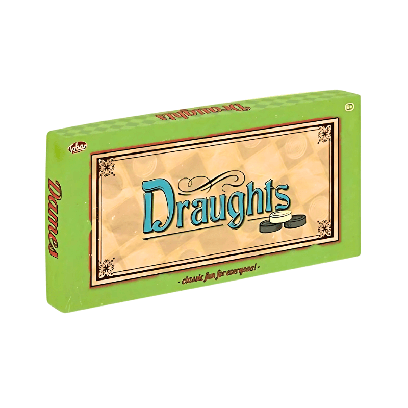 Box of Draughts game with green border and beige center