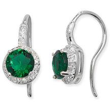 Emerald Halo Drop Earrings