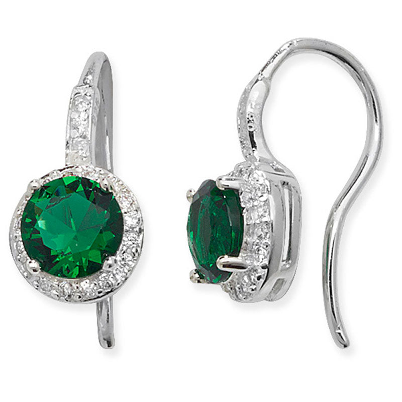 Emerald Halo Drop Earrings