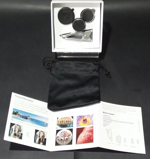 Ever Shop EV-010 Photo Lens Kit for smartphones. Wide-angle, macro and fisheye lenses for creative photography on the go. Shop now at New, Used and More!