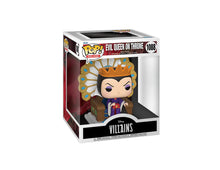 Funko Pop! vinyl figure of an Evil Queen on Throne in packaging with 'Villains' branding.