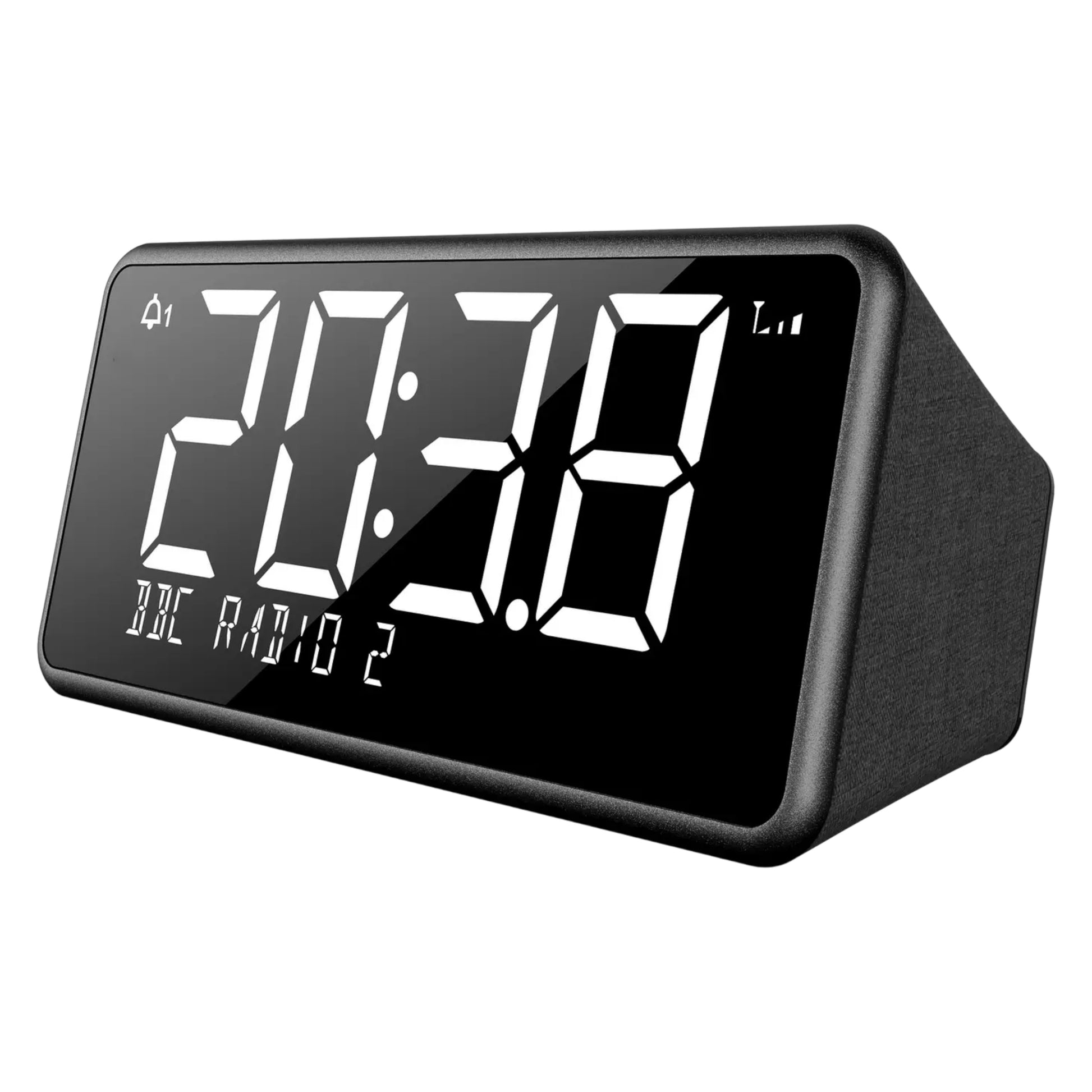 Bush Oxford DAB+/FM clock radio in sleek black. Dual alarm, clear sound & easy controls — perfect for bedside use. Shop now at New, Used and More!