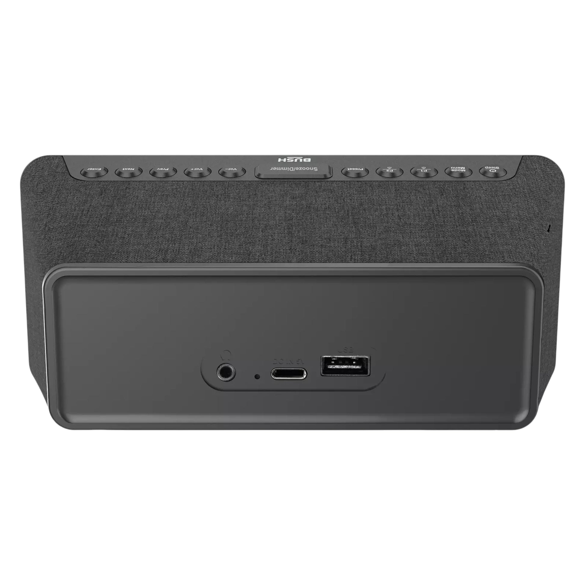 Bush Oxford DAB+/FM clock radio in sleek black. Dual alarm, clear sound & easy controls — perfect for bedside use. Shop now at New, Used and More!