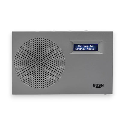 Bush compact portable DAB/FM radio in sandy grey. Clear sound, digital display & lightweight design. Perfect for home or travel. Shop now at New, Used and More!