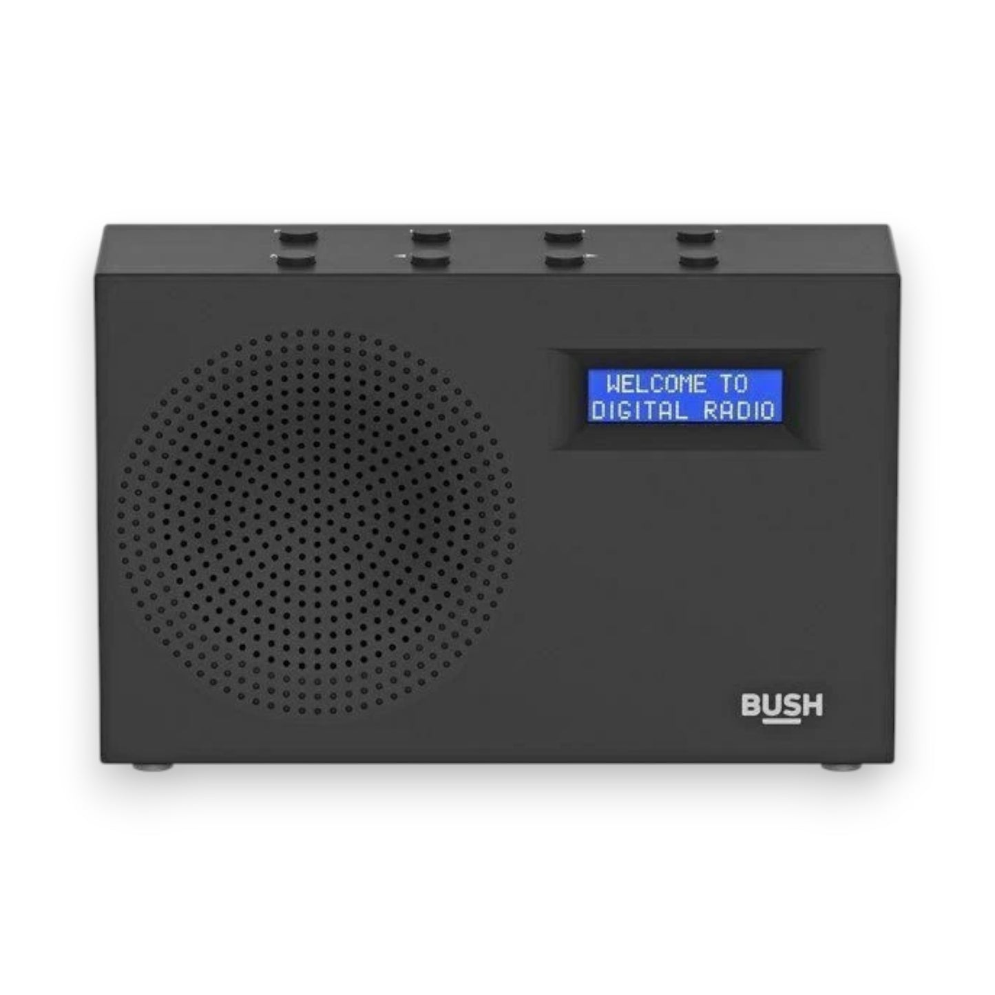 Bush compact portable DAB/FM radio in black. Clear sound, digital display & lightweight design. Perfect for home or travel. Shop now at New, Used and More!